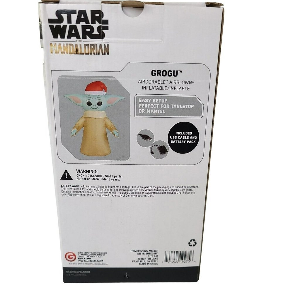 Star Wars Baby Yoda Grogu Mandalorian 24" Airblown Disney Christmas Inflatable - Picture 2 of 3